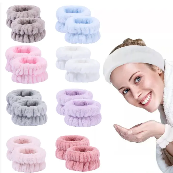 Wrist Towels for Washing Face, Microfiber Wrist Bands for Washing Face, Spa Wristbands for Washing Face, Fluffy Towel Bands, Arm Bands for Washing Face for Woman Children