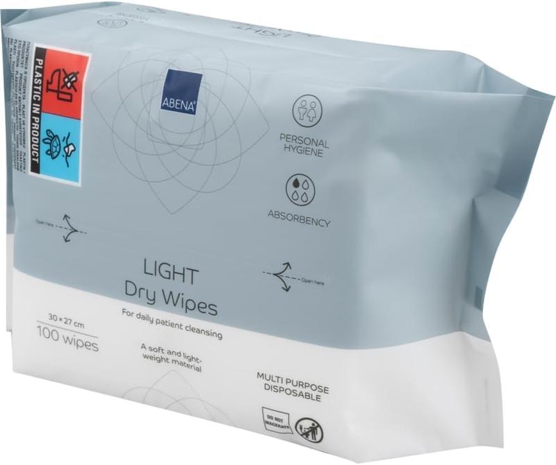 Light Dry Wipes, 3 Packs of 100 Wipes, 30 x 27cm, Absorbency Level 1, Multifunctional Cleansing, Easy & Effective Everyday Cleaning 1