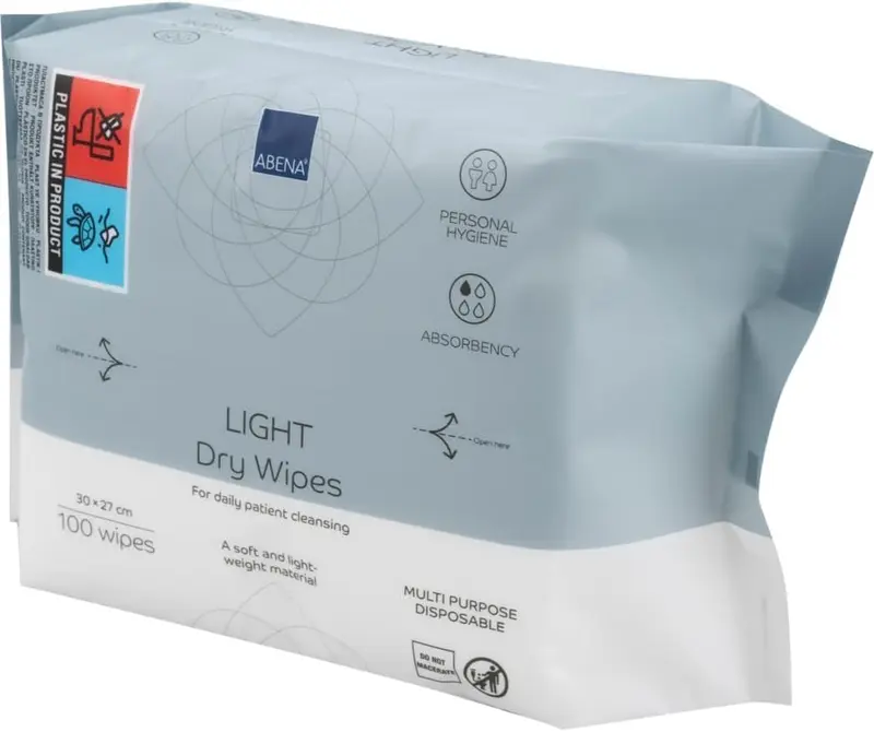 Light Dry Wipes, 3 Packs of 100 Wipes, 30 x 27cm, Absorbency Level 1, Multifunctional Cleansing, Easy & Effective Everyday Cleaning Disposable Personal 1
