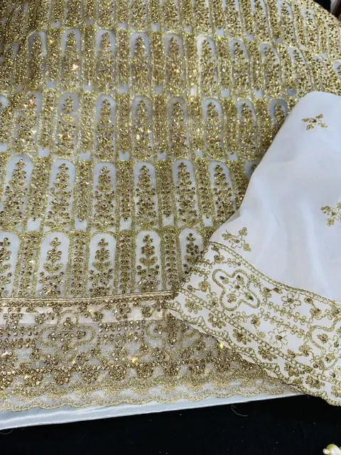 Unstitched White Partywear Suit - Elegant and Sophisticated - Skincare 1