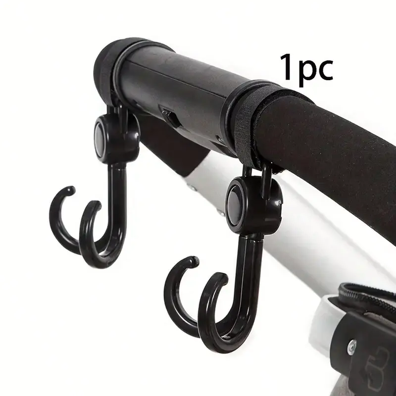 1pc/2pcs-360° Rotating Multipurpose Stroller Hooks – Cart & Bike Hanger, Organizer Accessory For Parents, Travel Hook 7