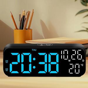 Small Digital Alarm Clock LED Snooze Alarm Clock Night Light With Sound Control