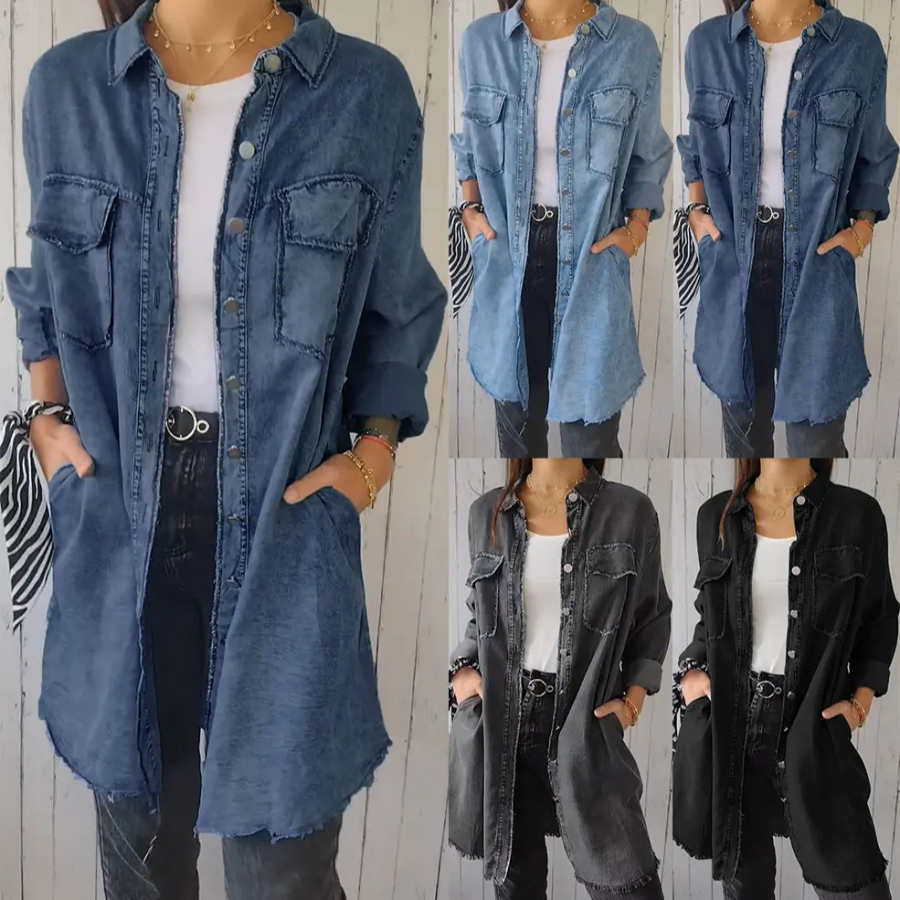 Women's large size delicate feminine | denim coat, easy to wear elegant fan, fashion loose lapel ladies denim coat casual everything, comfortable and cool senior sense casual fashionable women fashion breathable comfortable soft loose 2025 new