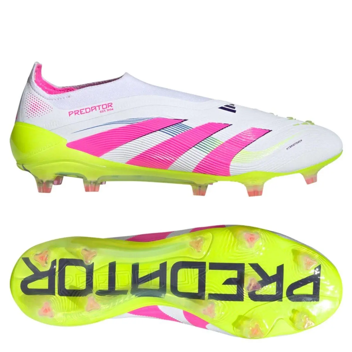 Adidas Predator Elite Laceless FG - White/Lucid Pink/Lucid Lemon