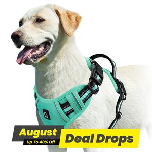 Dog Harness, No-Pull Pet Harness with 2 Leash Clips, Adjustable Soft Padded Dog Vest, Reflective No-Choke Pet Oxford Vest with Easy Control Handle for Large Dogs, Safety Harnesses