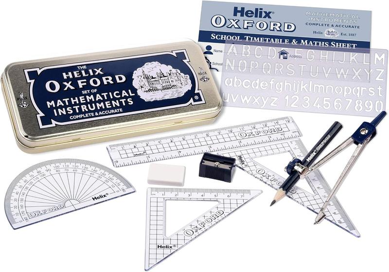 Product Introduction of Oxford Maths Set with Storage Tin - 10 Piece Maths Equipment Set 2
