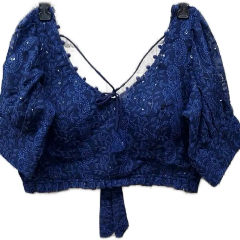 Lakhnavi machine embroidery Blouse Womenswear Top Comfort Short