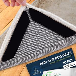 Rugistic Anti-Slip Rug Grippers Washable Non-Slip Carpet Pads for Hard Floors Prevent Curling & Sliding Easy Installation