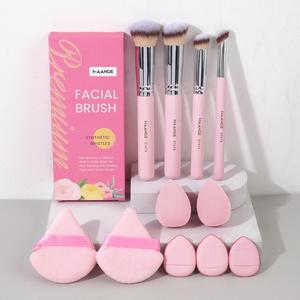 MAANGE Makeup Tools Set, Summer Makeup, 4 Counts Versatile Soft Makeup Brushes & 2 Counts Triangle Puff & 2 Counts Beauty Sponge & 3 Counts Finger Puff, Makeup Accessories, Cosmetic