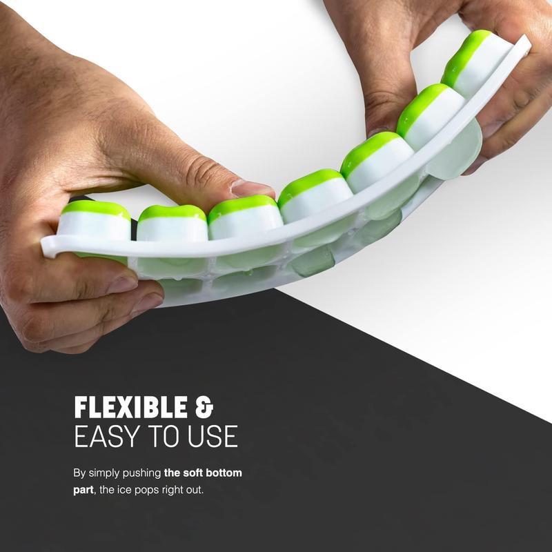 2 Pack Silicone Ice Cube Trays (25x9.5cm) with Non-Spill Flexible Moulds Lids Easy to Remove Ice Cube Tray Kitchen 3