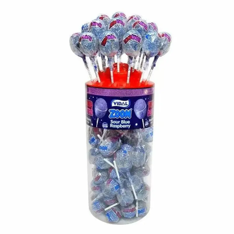 Vidal Zoom Sour Raspberry Tongue Painter Lollies 0