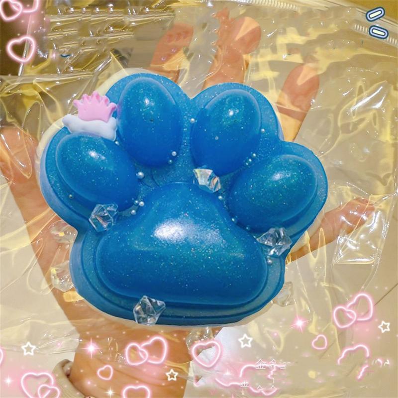 Relieve Stress And Release Small Toy Handmade Taba Big  Toy For Stress Relief ( Big )  Cat Paw Shape Cotton Candy Style 7