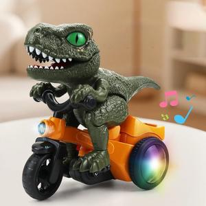 New Dinosaur Stunt Tricycle Electric Rotating Lights Music Motorcycle, Educational Toy Gift, Kids Fun Ride-On Vehicle, Toddler Tricycle