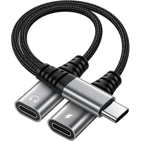 Dual Lightning Adapter (10cm) for Smartphones & Cellphones - Charge & Listen at Once