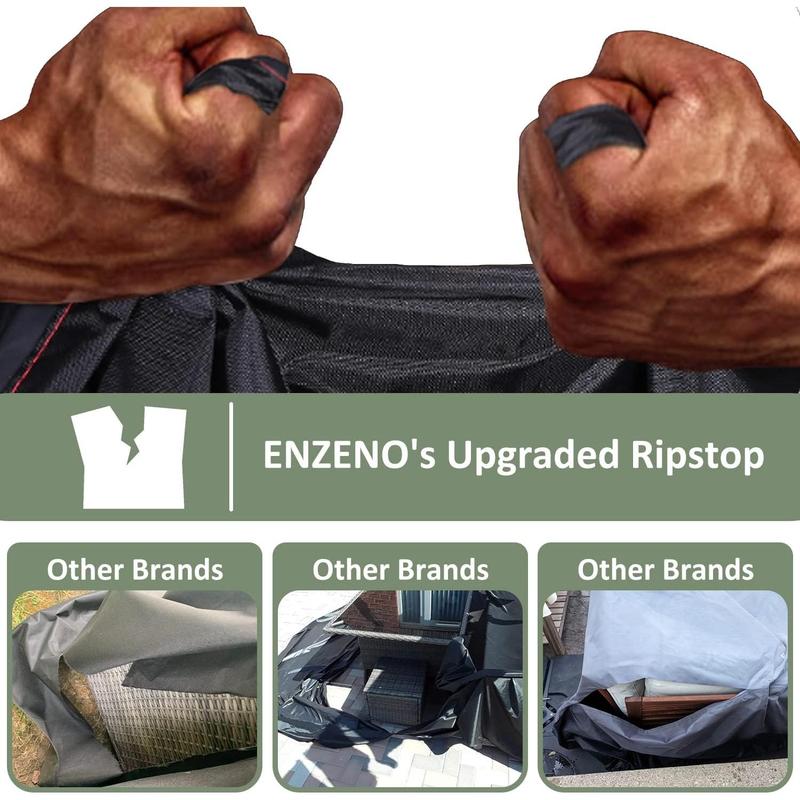 Enzeno Outdoor Garden Furniture Covers - Waterproof with Air Vent, 200*160cm, Patio Table and Chair Set Cover, Heavy Duty Oxford Fabric 3