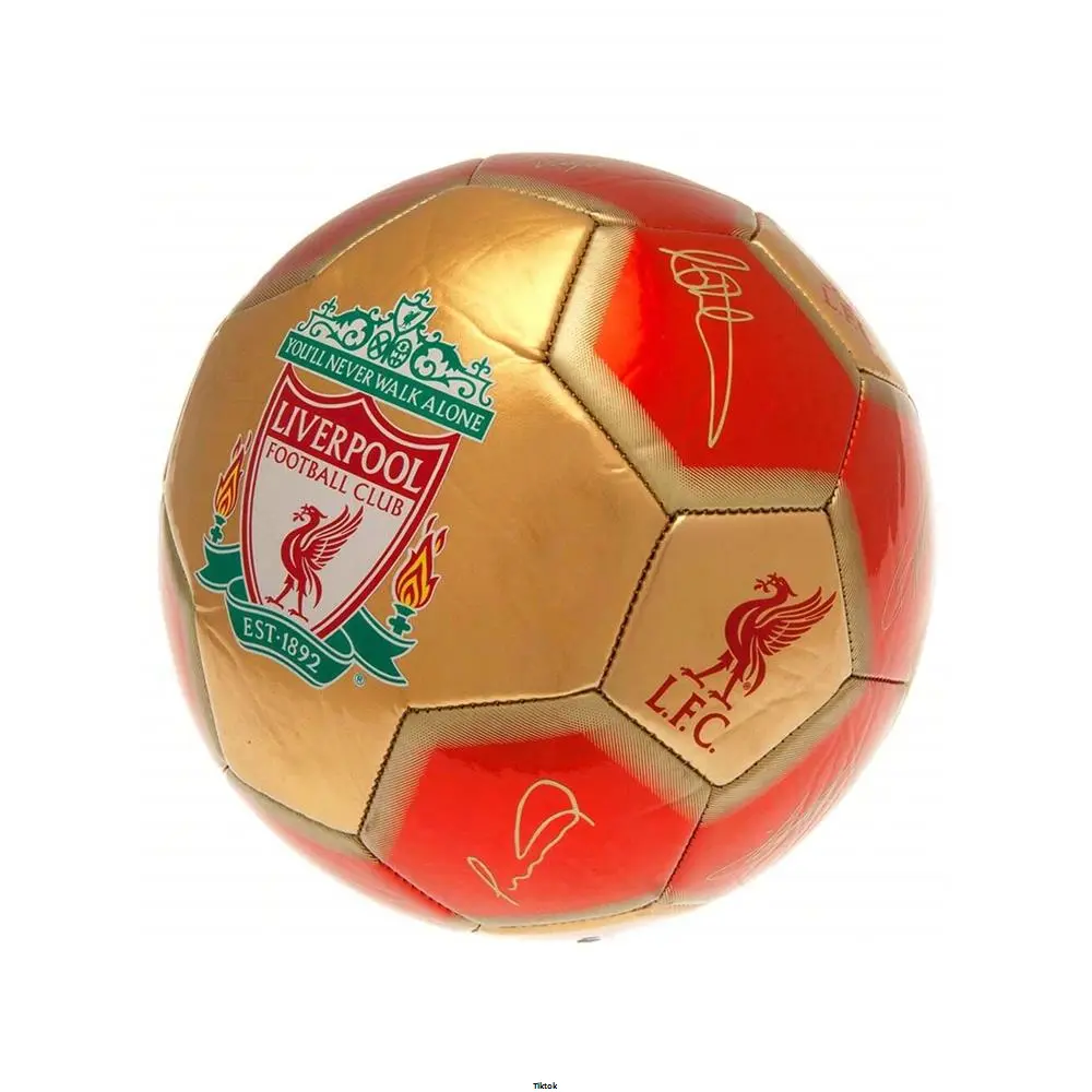 ) Gold / ( YNWA Liverpool FC Signature Football Red