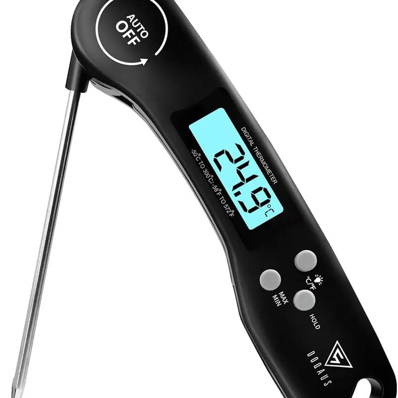 Digital Meat Thermometer with Instant Read, Foldable Probe, LCD Backlight & Auto On/Off – For Cooking & BBQ (All) 0