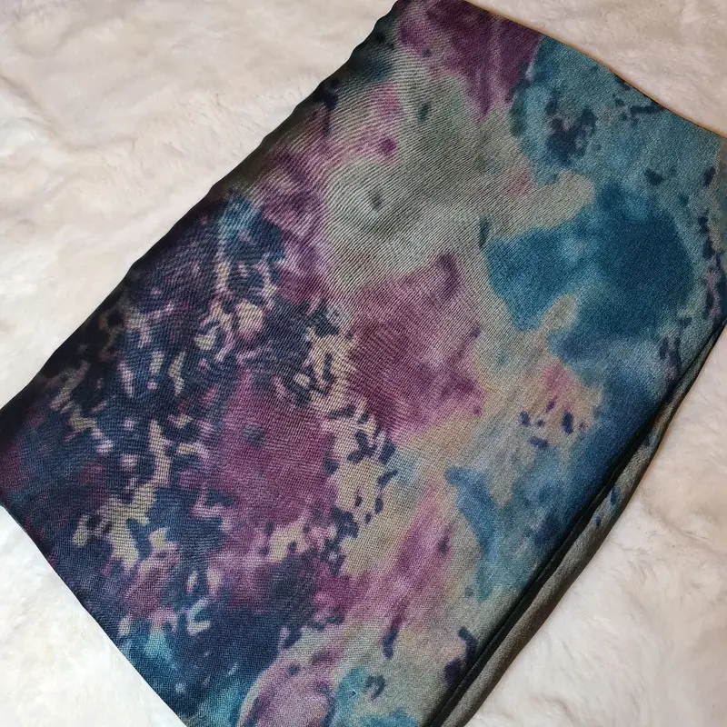 Water Color Printed Silky Chiffon Hijab for Women - Lightweight and Summer Style 0