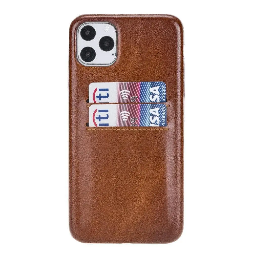 iPhone 11 Pro Max Brown Snap-On Card Holder Case