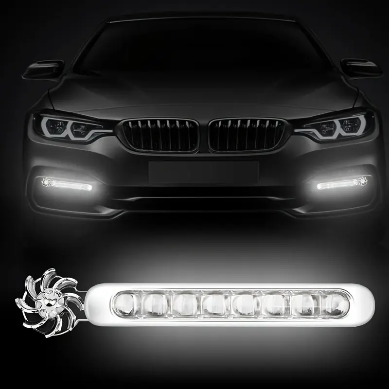 2pcs Car Wind Powered Car LED Fan Light Rotation Fan Lamp Automobile Decorative lamp 2