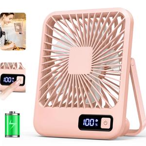 Desk Fan, Portable USB Rechargeable Fan, Battery Operated Fan, 180° Tilt Folding Personal Fan With Power Display, 5 Speeds Adjustable Ultra-quiet Table Fan for Desktop, Home, Travel