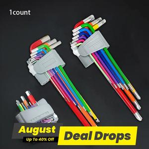 Colorful Long Allen Wrenches Set, Hex Combination Wrench Set, Durable Anti-corrosion Wrench Set for Home, Mechanical, Car Repair, Work Equipment for Men, Gifts, Hand Tools, Hardware, Heavy Duty Hex Bit Socket