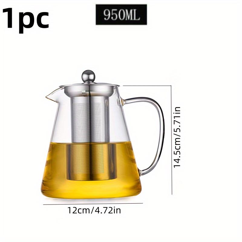 High Temperature Resistant Glass Teapot with Tea Filter, RV Home Use Glass Cooling Water Kettle for Brewing Tea, Juice and Beverage Pot 4