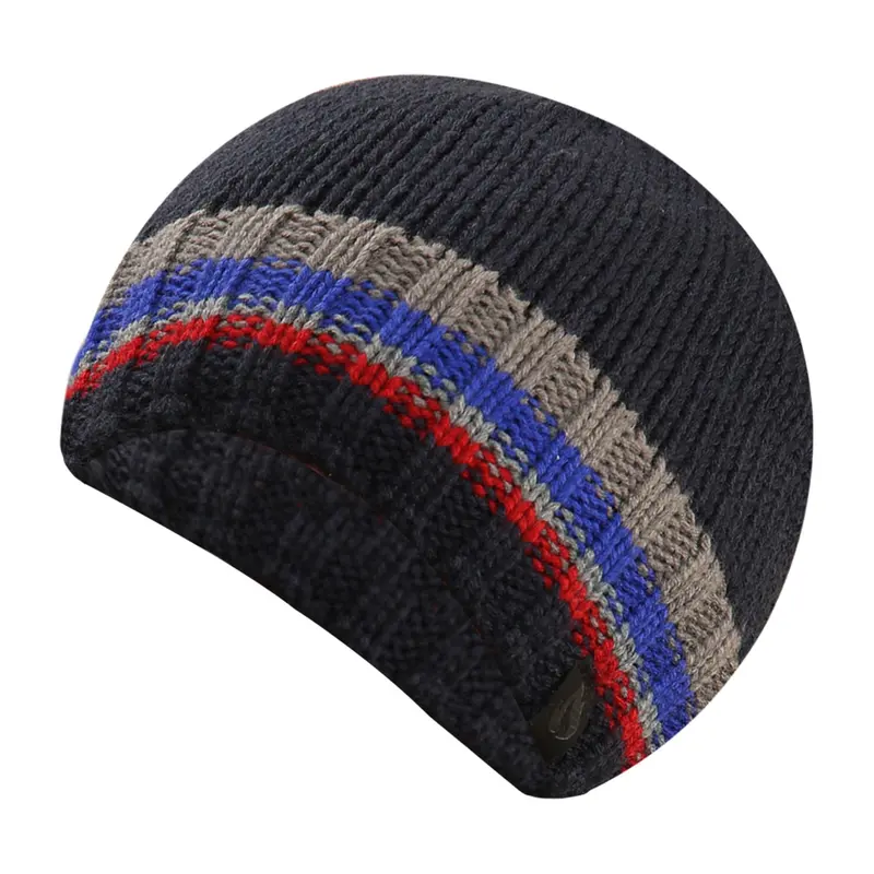 A2Z Mens Hats Stripe Beanie Hat Fleece Lined Soft Feel Stretchy Durable Stylish Winter Warm Cozy Caps Comfortable Lightweight Breathable Cold Weather Fashionable Indoor Outdoor Hats 3