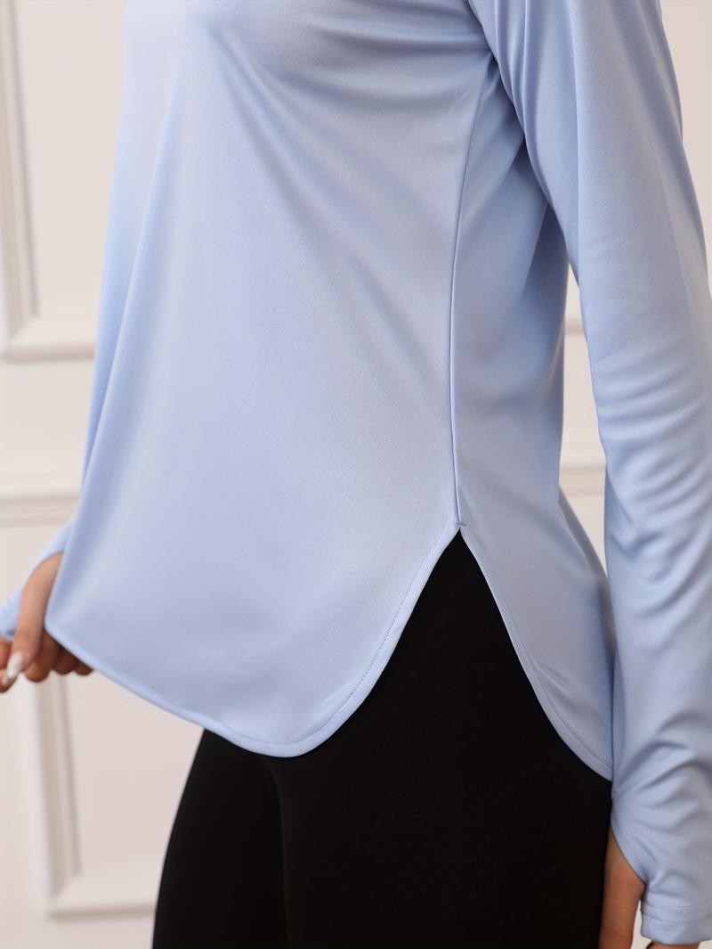 Product Introduction of Women'S Sun Protection Hoodie - 100% Polyester Knit Fabric, UV Protection, Lightweight, Slight Stretch, Solid Color, Ideal for Cycling & Outdoor Activities, 105g/m² 1