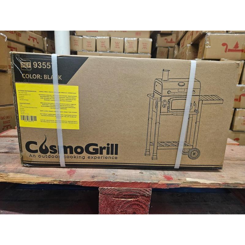 CosmoGrill Outdoor Jr. Smoker Barbecue Charcoal Portable BBQ Grill, Built-in Thermometer, Adjustable Charcoal Pan and Chimney, Wheels, Storage | Compact Coal BBQ Smoker for Home Garden Party Cooking 4
