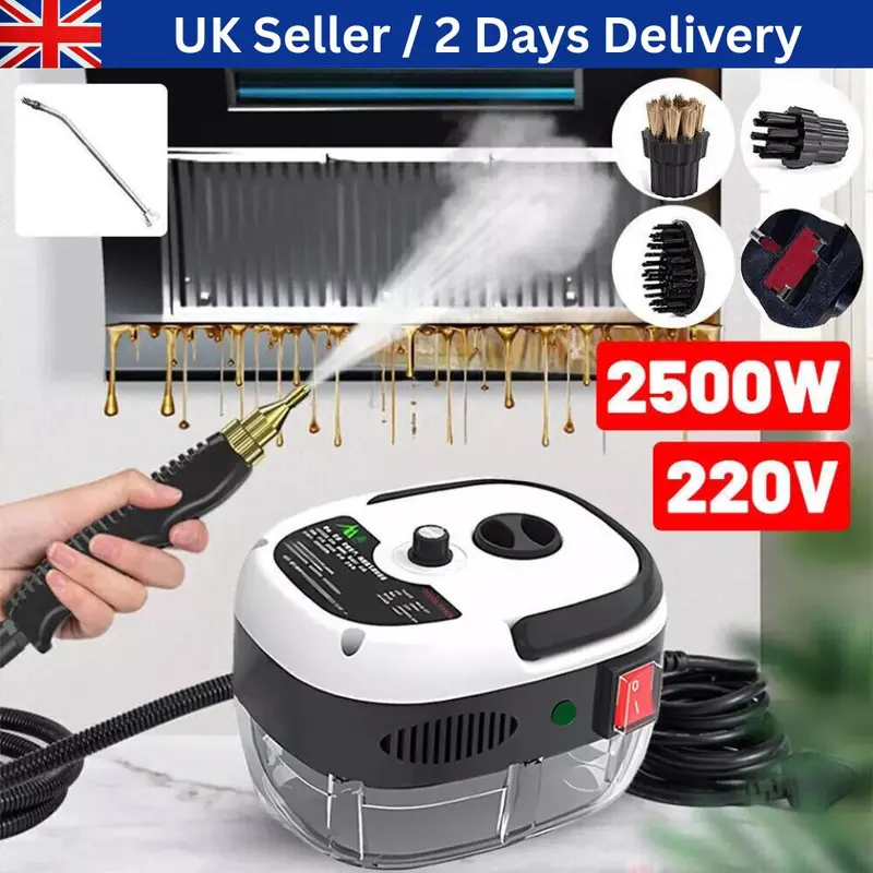 2500W Portable Handheld Steam Cleaner High Temperature Steamer Cleaning Machine UK 0