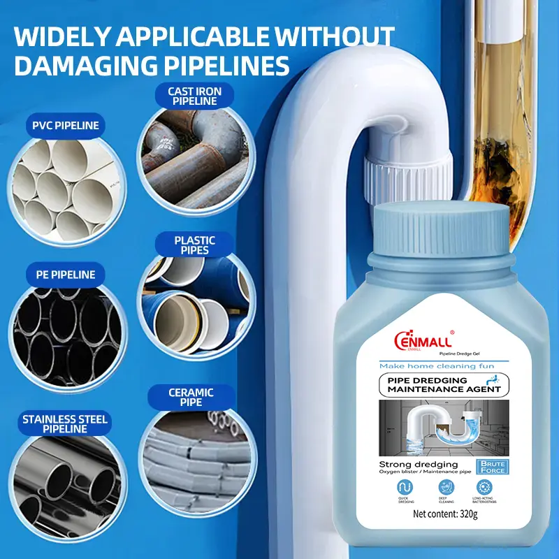 Product Introduction of [Mothers' Day Pre-Sale] ENMALL Powerful household safety grade oil pipe, drain cleaner,sewer, bathroom unblocker - dissolves blockages ,can be used in your home,from the kitchen sink to the washbasin,toilet,floor drain and so on 2
