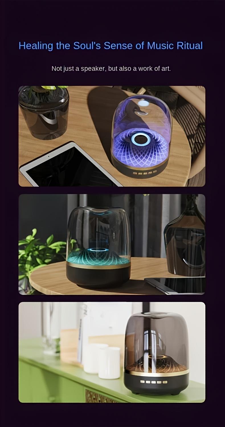Product Introduction of RISELDAJOR   Stereo Sound Wireless Home Speaker: 5W - 10W Power, Single Speaker, 18650 500mAh Lithium Battery, USB - C Charging, Push - Button Control, Table - Top Mounting, 5 Diamond - Effect Lighting Themes for Music Players 6