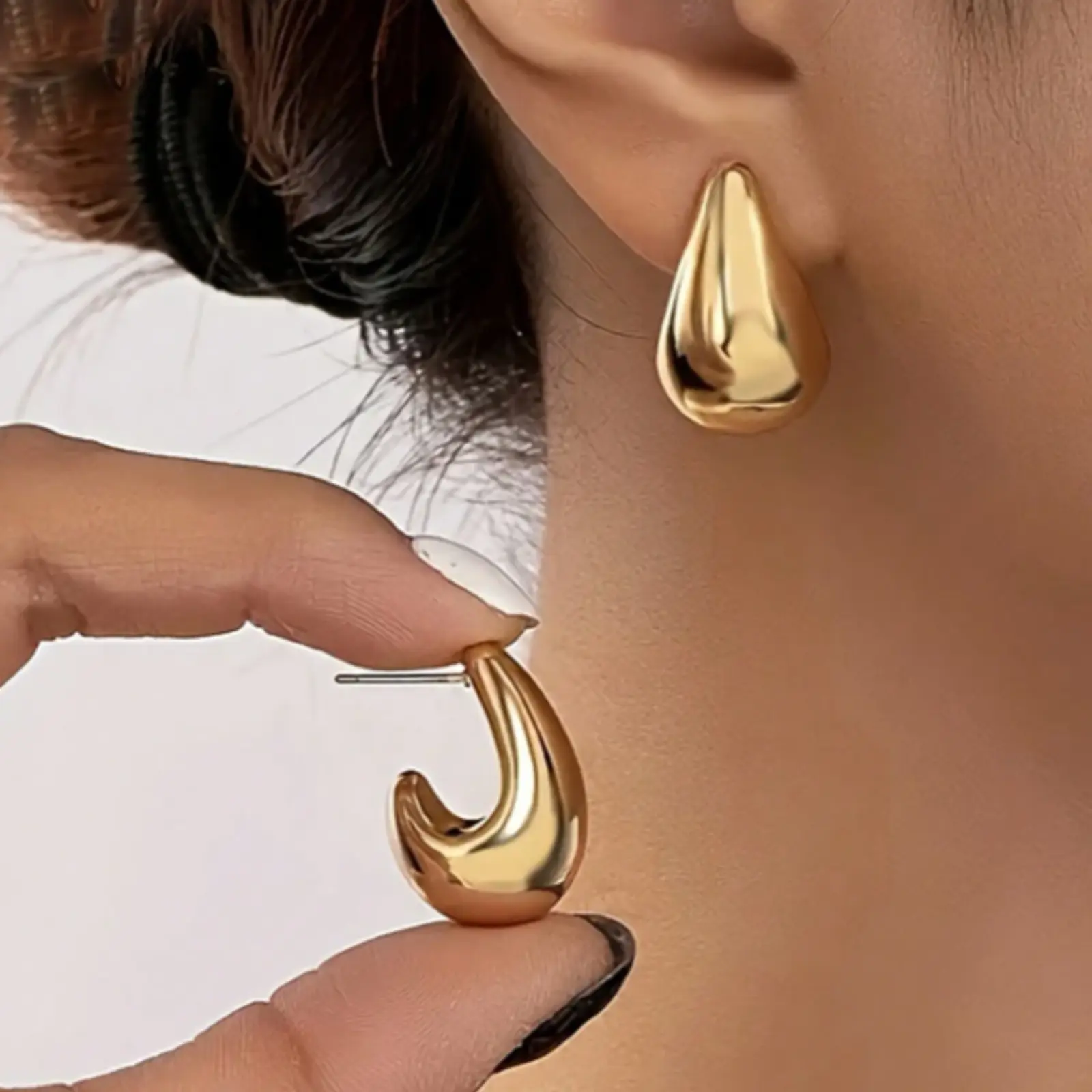 2pcs Geometric Teardrop Earrings for Women Suitable for Festival, Birthday, Party, Wedding, Holiday, Shopping, Work
