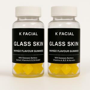 K Facial Glass Skin Vegan Collagen Gummies for Healthy Hair, Skin & Nails made with Seaweed Collagen - Mango Flavour