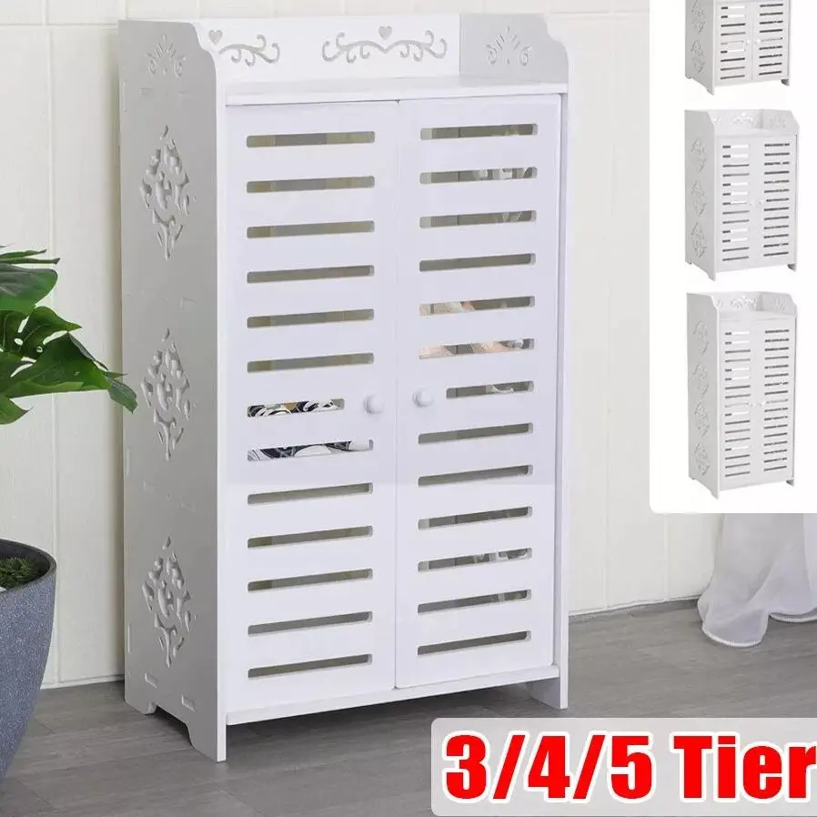 5 Tier Wooden Shoe Rack Storage Shelf Unit Cabinet Organiser Footwear Stand - Home Organizer