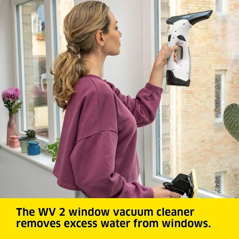 Kärcher Window Vac WV 2 Plus, Battery Running Time: 35 min, LED Display for Battery Status, Suction Nozzle: 280 mm, Spray Bottle with Microfibre Cloth, 20 ml Window Cleaner Concentrate 1