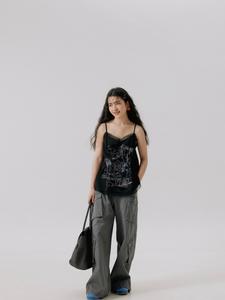 1PC JGGU Midnight Blossom Floral Print Cami Top Women's Plus Size Linen Blend Tank for 25-35 Years Old Curvy Women Slimming Adjustable Straps Summer Vacation Ready