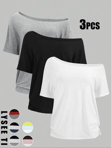 Women's Solid Color Tee, Casual Basic Short Sleeve T-shirt for Daily Wear, Ladies Clothes for All Seasons