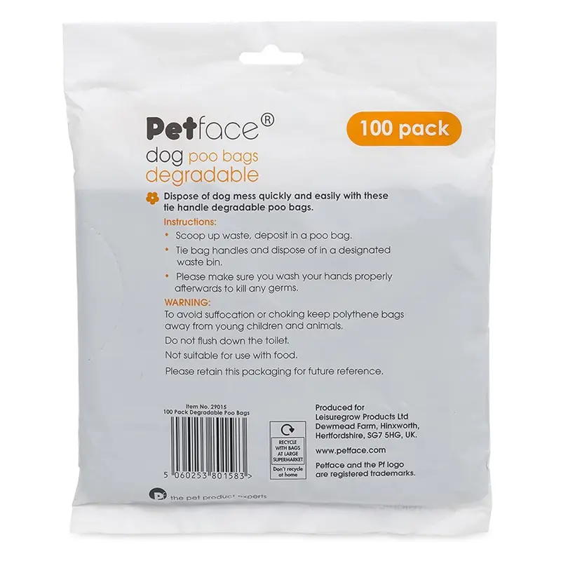 Petface No Mess Degradable Poop Bags With Tie Handles (Pack of 100) 3