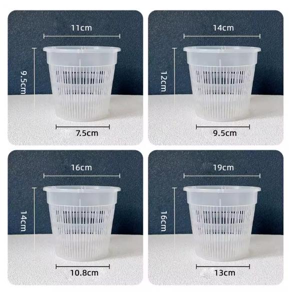 Meshpot Clear Plastic Orchid Pots For Flower Breathable Basin Orchid Planters Root Control Orchid Transparent Desktop Pot 1