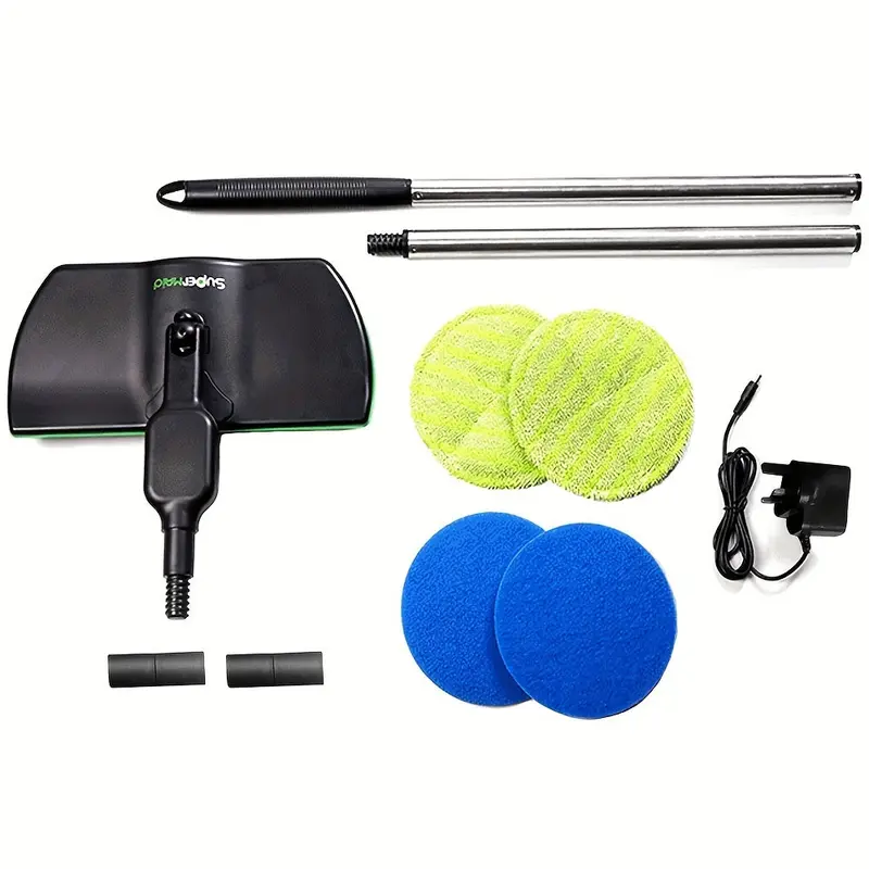 Electric Rechargeable Cordless Floor Cleaner Scrubber Sweeper Polisher Mop Set 2