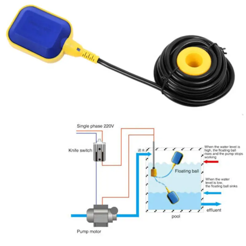 1PC 3 Meter Float Switch Liquid Fluid Water Level Sensor Pump Tank Pond Controller 3