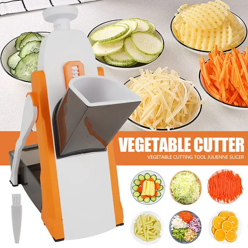 4-in-1 Multifunctional Vegetable Slicer – Kitchen Chopper & Food Processor for Effortless Prep Stainless Plastic 3