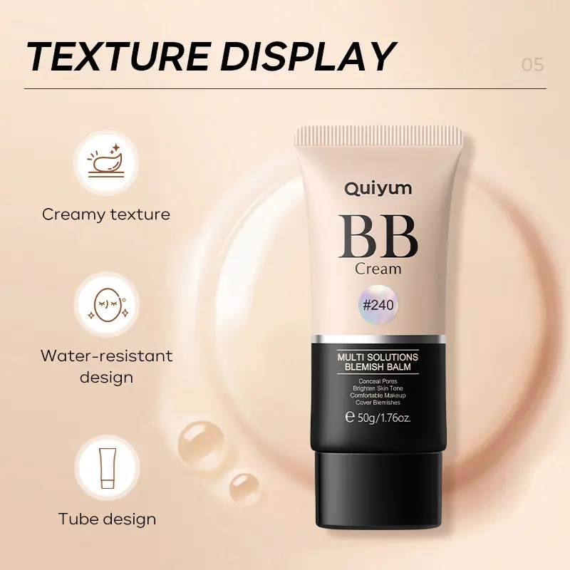 BB Cream Light, Hydrating Full-Coverage Foundation & Concealer, Color Correcting Cream, Tinted Moisturiser with SPF 50 face  foundation 2
