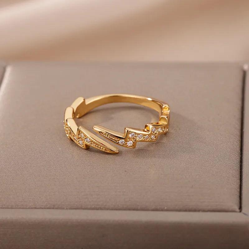 Serafin Lightening Bolt Ring / Stainless Steel 1