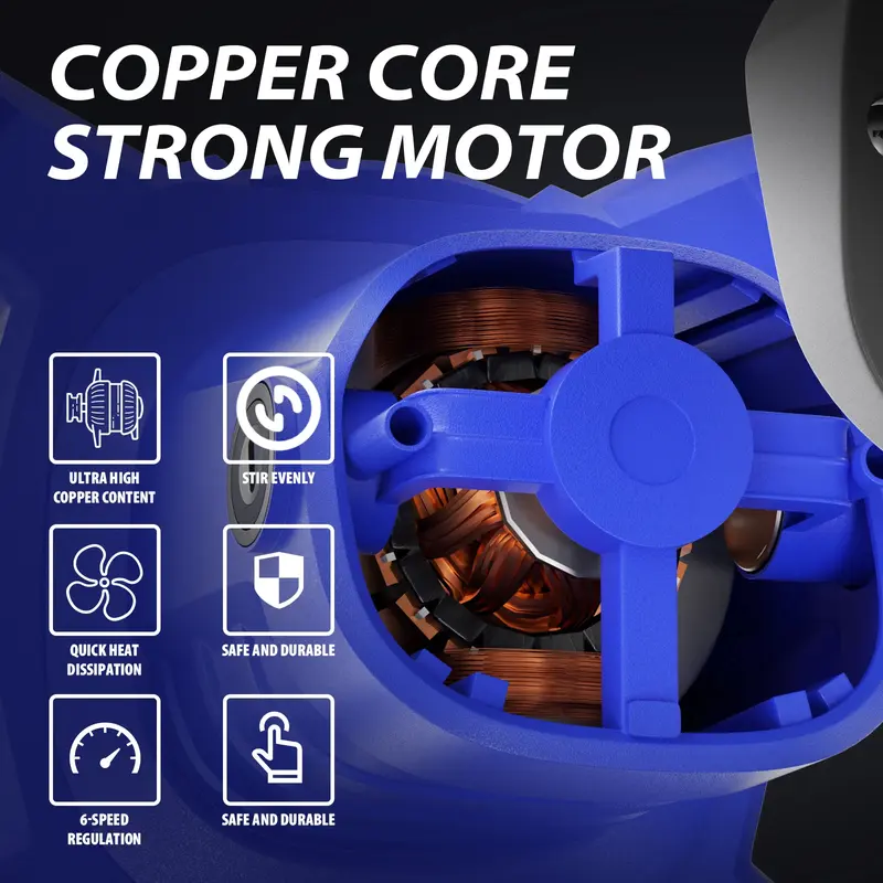2800W Concrete Mixer Machine Paddle Mixer 1700 U/min Electric Power Plaster Mixer Adjustable 6 Speed Stirrer Electric Mix Stirring Tool M14 Mixing Rod Heavy Duty Electric Paddle Plaster Plastering Mortar Paint Mixer Mixing Machine with 2M Power Cable 2