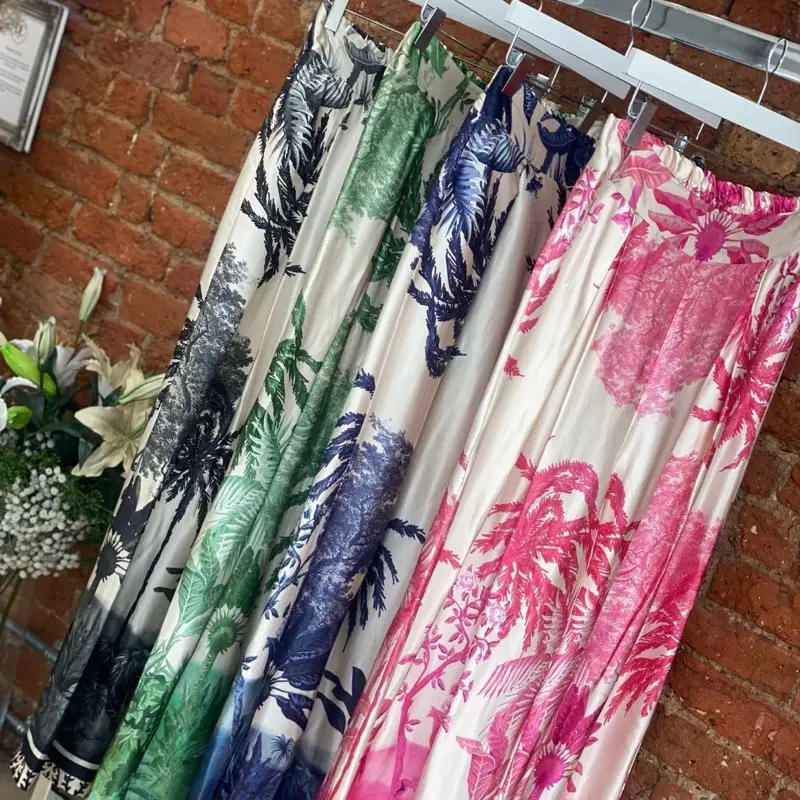 Floral Print Wide Leg Trousers