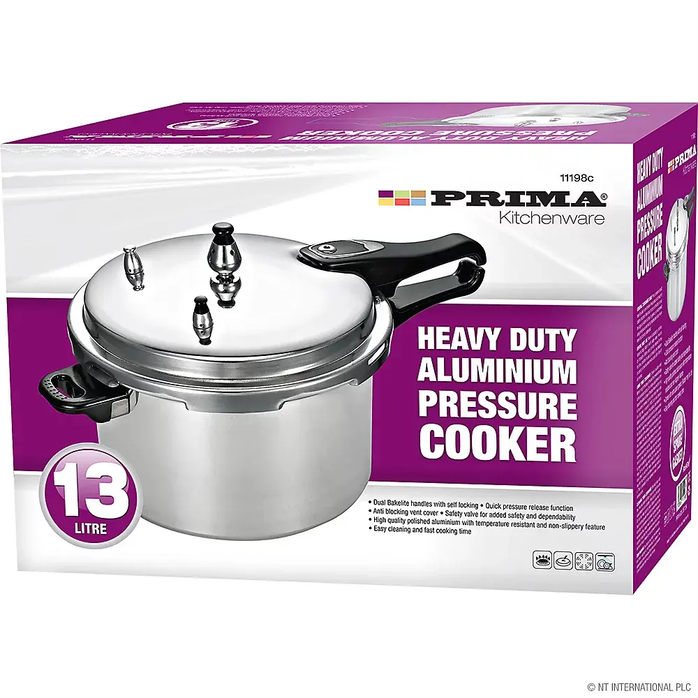 Aluminum Pressure Cooker with Long Handle 13 Litre for Efficient Cooking