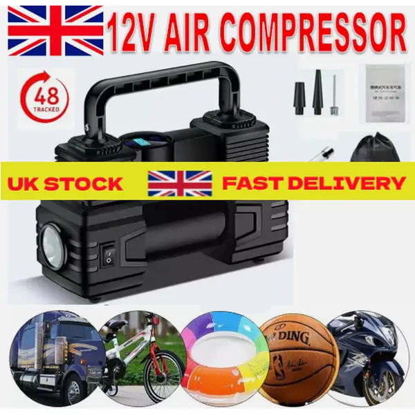 Heavy Duty 12V Electric Car Tyre Inflator 150PSI Portable Air Compressor Pump UK